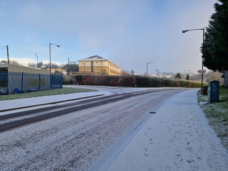 Derry in the snow.