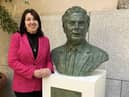 Claire Cronin at the unveiling of a bust of John Hume at Leinster House two weeks ago. The bust was created by sculptor Elizabeth O'Kane and depicts Hume in his early 40s.