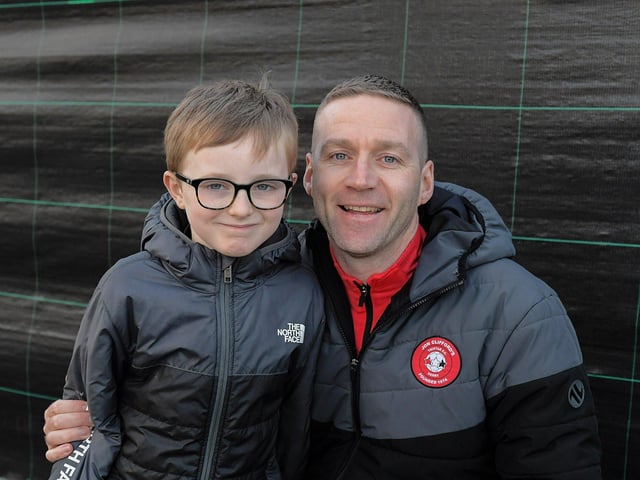Derry City fans at the Brandywell on Friday evening. Photo: George Sweeney