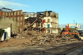 The demolition of Tillie & Hendersons, January 2003.