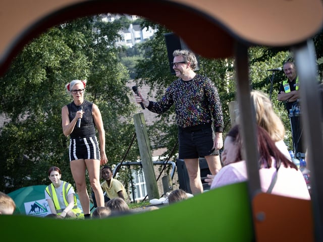 The Tumble Circus performing at Abercorn Park on Tuesday evening as part of Feile 25. (Photos: Jim McCafferty Photography) : .