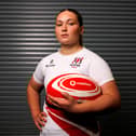 Ulster’s Sadhbh McGrath at the 2023 Vodafone Women's Interprovincial Rugby Championship launch in Dublin. (INPHO/Ben Brady)