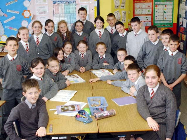 P 7 pupils at Holy Family Primary School, Ballymagroarty. (2305C27)