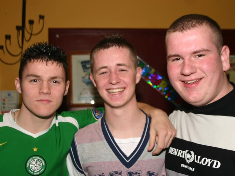 Friends David OBrien and Johnnie Flecther with Thomas in the 18th birthday in the Abercorn. 689 /dd : .
