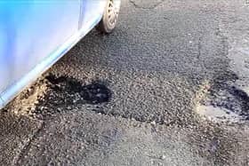 Potholes on Balliniska Road in the Springtown area of Derry.