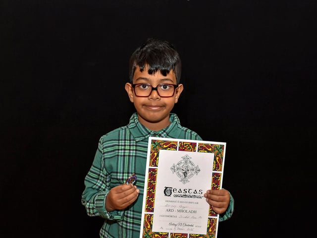 Adriyar Manjur achieved third place P4 Boys Poem at Feis Dhoire Cholmcille. Photo: George Sweeney