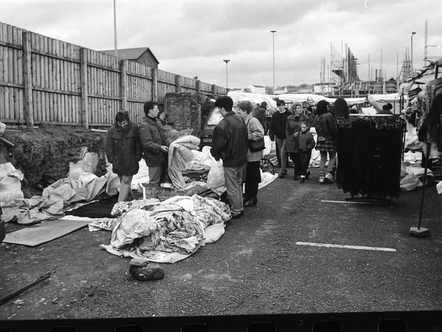 Traders at the Foyle Street market.