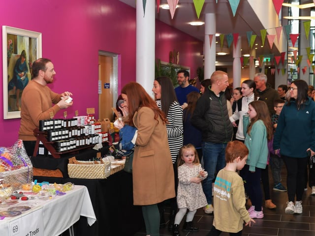 There were seventy stall holders, selling a variety of gifts, at St Marys College Christmas Craft Fair on Saturday. Photo: George Sweeney