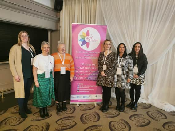 Representatives from Pink Ladies Cancer Support group with NWCC and Dove House staff.