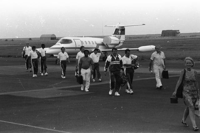 The Spurs jet arrives at Eglinton