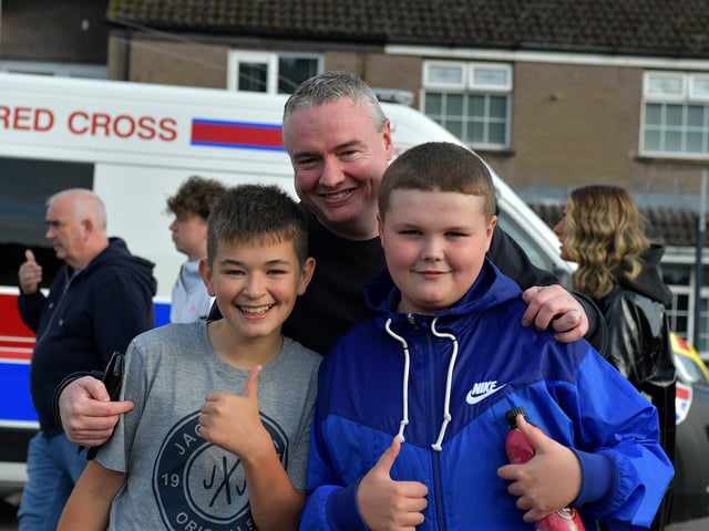 Fans arrive at the Brandywell Stadium for Derry City’s Europa Conference game against KuPs FC on Thursday evening. Photo: George Sweeney.DER2330GS -