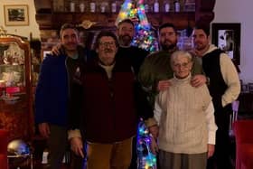 The late Kevin Higgins, third from left, pictured with his family, brothers Michael, Paddy and Ruaidhri alongside their parents Danny and Mary.