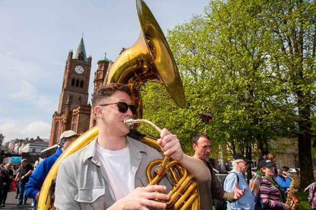 The Second Line parade on Saturday.