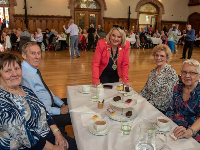 The Mayor Councillor Sandra Duffy hosted final tea dance of her term in the Guildhall on Wednesday. Picture Martin McKeown
