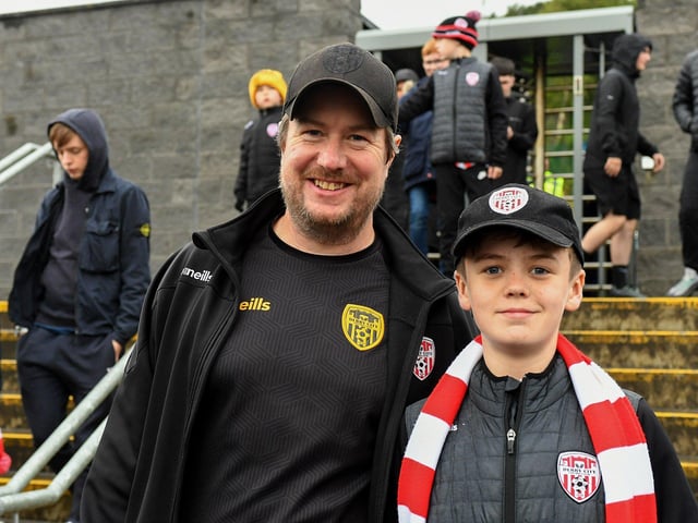 Fans in the Brandywell for Derry City’s game against Shelbourne. Photograph: George Sweeney
