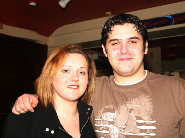 Birthday Boy James pictured with sister Leigh on his 21st in the Phoneix. 2124/dd