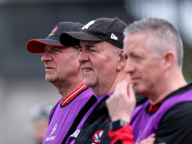 Derry Manager Eamon Melaugh during the Very Camogie League Division 2A Final at FBD Insurance Semple Stadium, Thurles. (Photo: INPHO/Ben Brady)