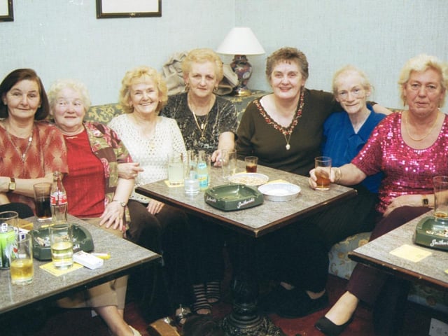Sally Roberts, Minnie McCourt, Martha Diamond, Mary McCready, Nellie Kelly, Margaret McCallion and Lily Wilson pictured at the Rocking Chair Bar birthday party.