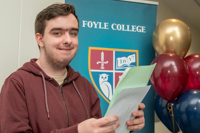 Matthew McLaughlin who collected his GCSE results from Foyle College on Thursday. Picture Martin McKeown