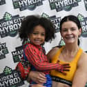 Suzanne McGilloway, pictured with her son, completed the Mixed Doubles at the Maiden City Hyrox IV held at Sean Dolans GAC, in a time of 1.01.43.  Photograph: George Sweeney