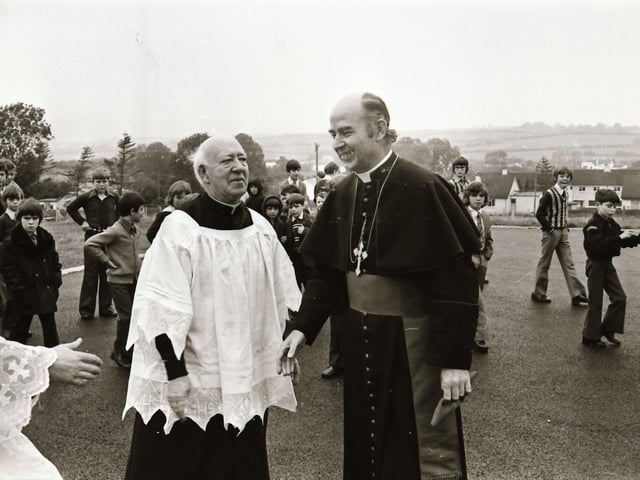 Rev Daniel McSorley, PP and Most Reverend Dr Edward Daly, Bishop of Derry.