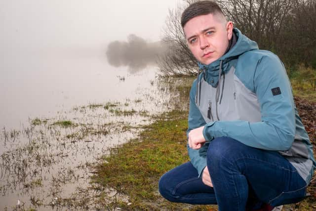 Councillor Paul Boggs at Moorlough, where blue-green algae has been detected.