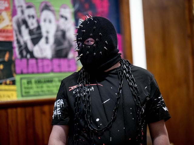 Looking the part ahead of the Brawl in the Hall.