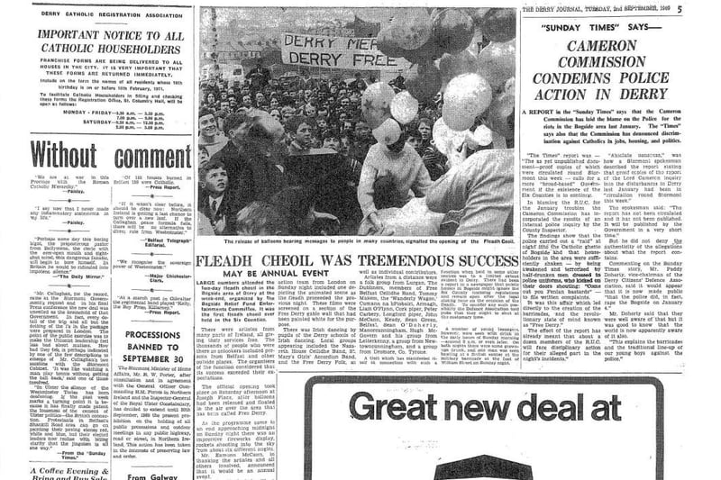 Fifty-five years ago the greats of Irish folk and traditional music arrived in Derry to perform at the Bogside Fleadh Cheoil in the heart of Free Derry.