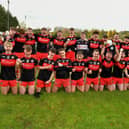 Kilrea players celebrate their victory over Doire Trasna, in the Carlin Duffy U17 final, at Claudy on Saturday afternoon. Photo: George Sweeney