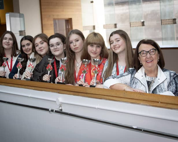 Mrs Biddle with some of her Year 12 young ladies. Included are Tabitha, Kate, Abigail , Emma, Kate, Evie and Willow. (Photos: JIm McCafferty Photography)