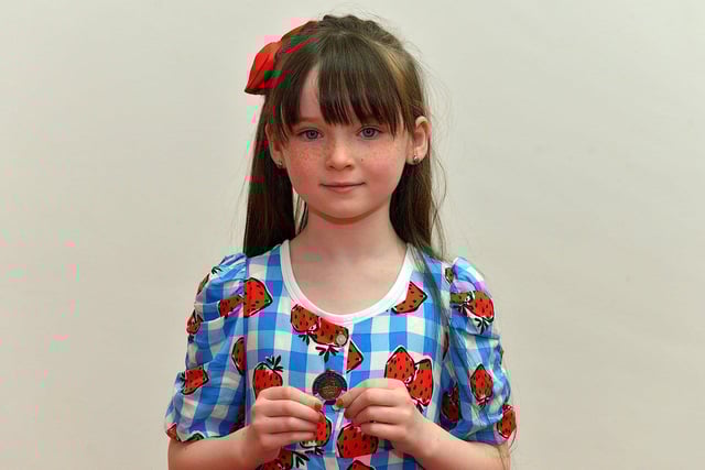 Caoimhe Fitzsimons was awarded third place in P3 Girls Verse at the Feis Dhoire Cholmcille on Tuesday at the Millennium Forum. Photo: George Sweeney. DER2315GS – 171