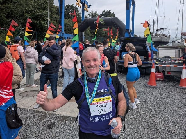 Michael McKeown gives a thumbs up to the inaugural Break 4 the Border Half Marathon