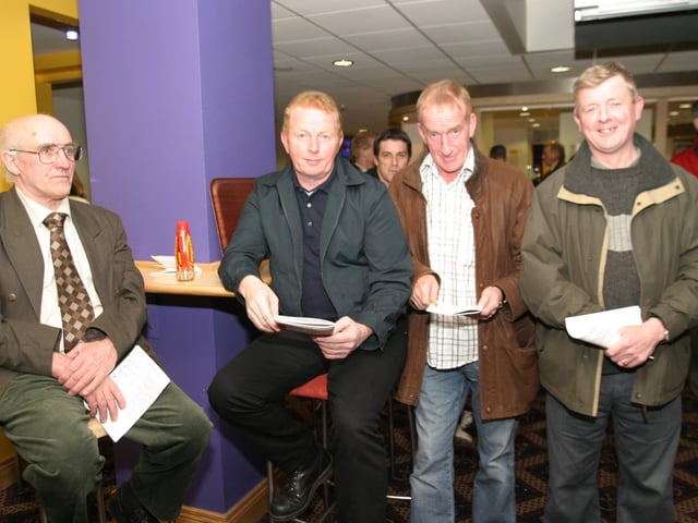Enjoying a night out at the Lifford Greyhound Stadium in October 2004.