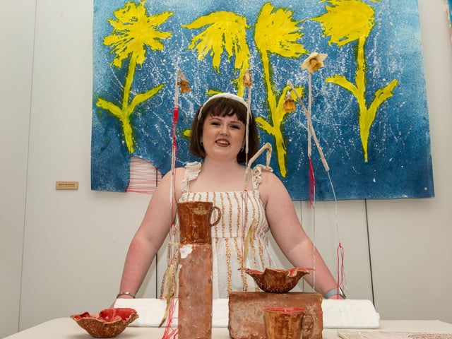 Keiva McMullan pictured at North West Regional College’s Art and Design Showcase at the Lawrence Building on Strand Road.
