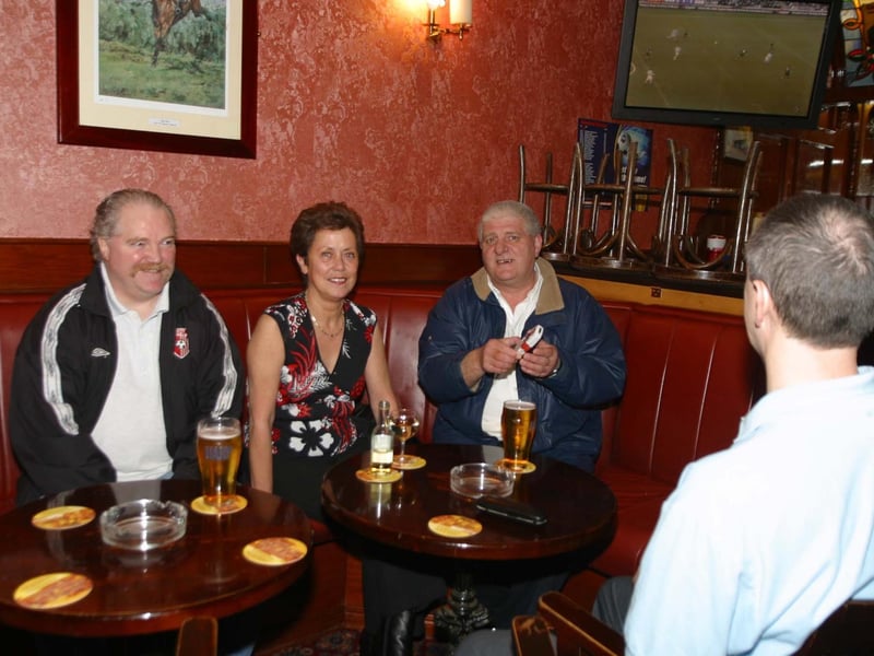 Waiting for the quiz to start in the Rocking Chair are the "A Team"