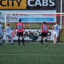 Derry City goalkeeper Brian Maher saves brilliantly from Shane Farrell's penalty in a 0-0 draw against Shelbourne.