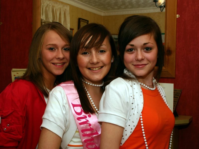 Birthday girl Shauna Cassidy centre with Stacey and Michelle. 8493/dd : .