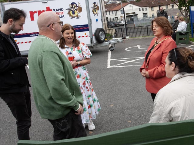 The Mayor Patricia Logue pictured during Friday's Féile 23 Annual Barbecue at the House in the Wells.