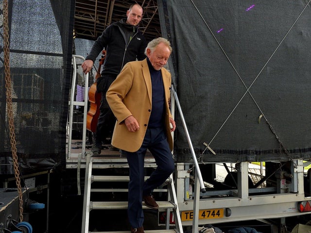 Phil Coutler leaves the stage after the live performance of his iconic hit ‘The Town I Loved So Well’ in Ebrington Square on Saturday afternoon last. Photo: George Sweeney.  DER2240GS – 28