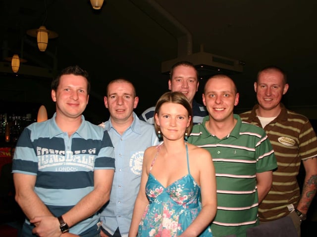 The Birthday girl Erin is surrounded by the boys at the party in Pitchers. 4045/dd : Parties and celebrations across Derry in May 2006.