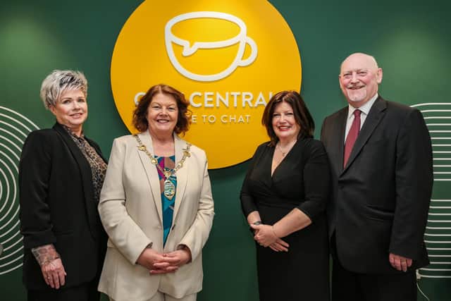 Pictured: Patricia Breslin, Foyle Women’s Aid, Mayor of Derry City and Strabane District Council, Cllr Patricia Logue, Marie Brown, Chief Executive of Foyle Women’s Aid and the Foyle Family Justice Centre and District Judge Barney McElholm .