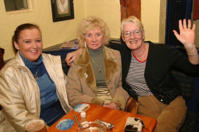 Mary Gallagher, Maureen Cullen and Val Moore enjoying a quiet drink.  :.