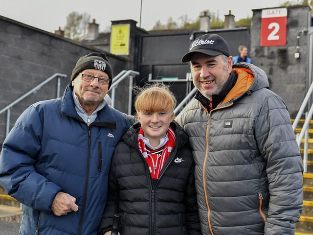 Derry City fans at the Brandywell Stadium for the game against Shamrock Rovers. Photograph: George Sweeney
