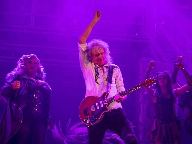 Brian May makes an appearance at the performance of We Will Rock You at the Kings Theatre, Southsea last night. Picture: Habibur Rahman