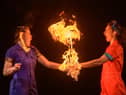 Circus scientists Aoife Raleigh (an engineer(Orange)) and Maria Corcoran (a chemist(Blue)) reveal the scientific secrets behind their astounding tricks.