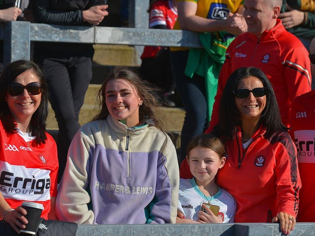Derry fans at the game against Donegal. Photo: George Sweeney