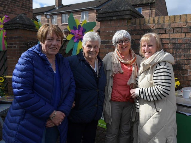Marti, Mary, Kathleen and Margaret were at the launch of the District of Hope at Farland Way, Hazelbank, on Tuesday afternoon last. Photo: George Sweeney
