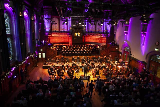 The Irish Doctors Choir accompanied by the Orchestra North-West who performed at the Guildhall on Sunday afternoon.