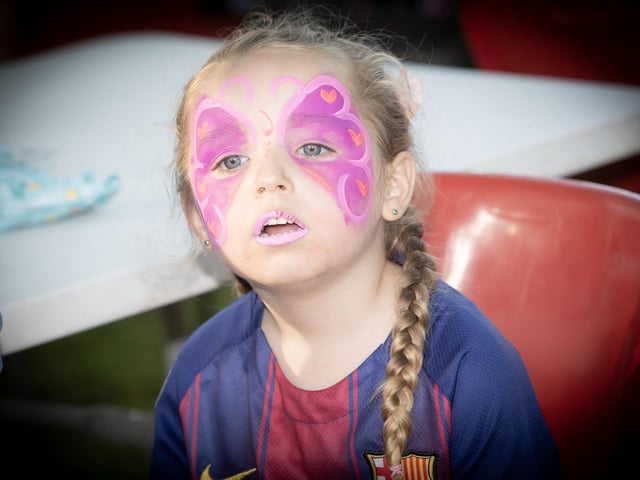 Another one of the many fantastic face paintings on view at Abercorn Park on Tuesday evening. : .