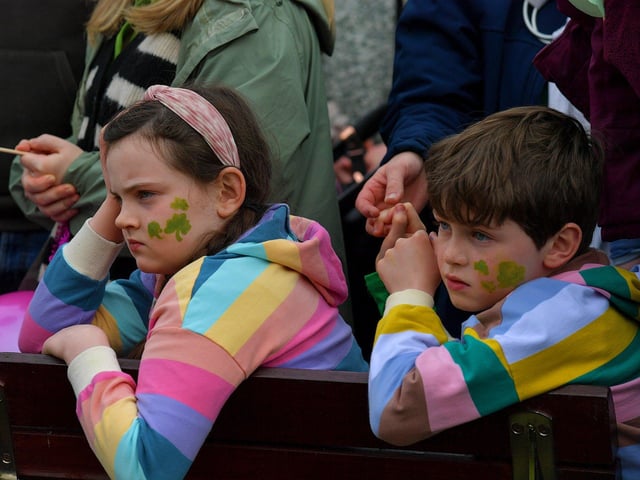 Watching Studio 2’s dance academy preform the ‘Musical Land of the Fairy People’ in the Peace Garden on St Patrick’s Day. Photo: George Sweeney. DER2311GS – 43